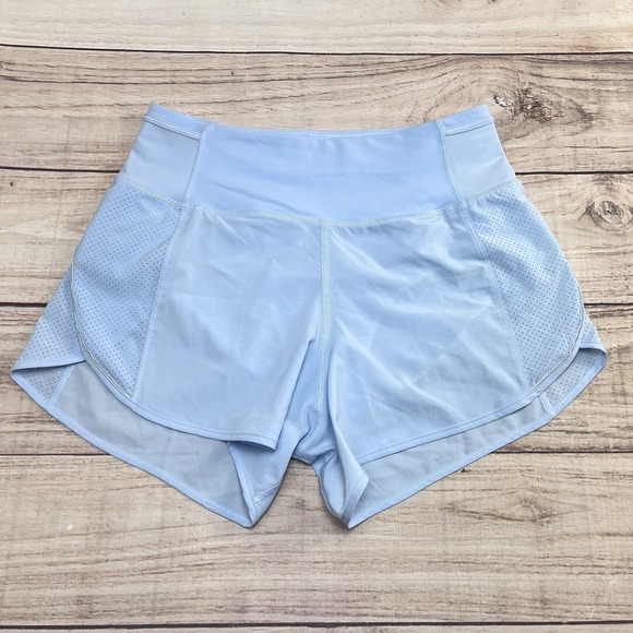 lululemon athletica Pants - Lululemon Women's Real Quick Short Perforated 3.5" Size 4 Light Blue‎